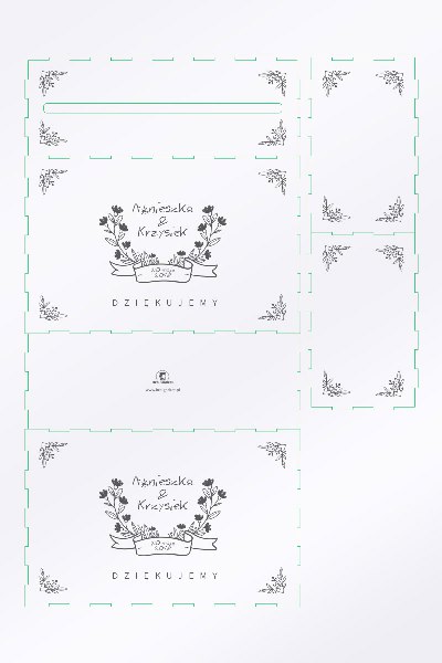 Skrzynka na koperty ślubne wzór