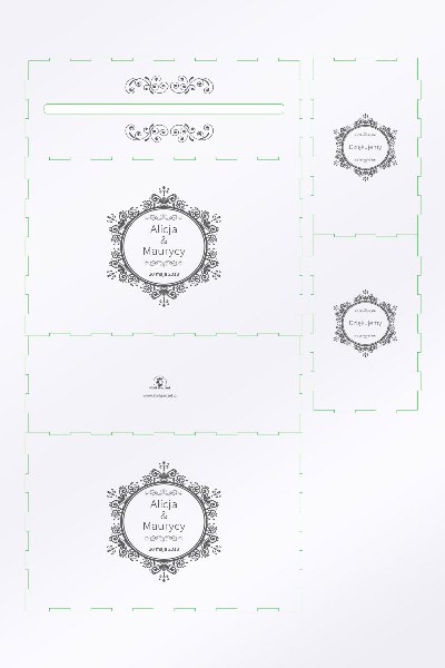 Skrzynia dla kopert weselnych wzór